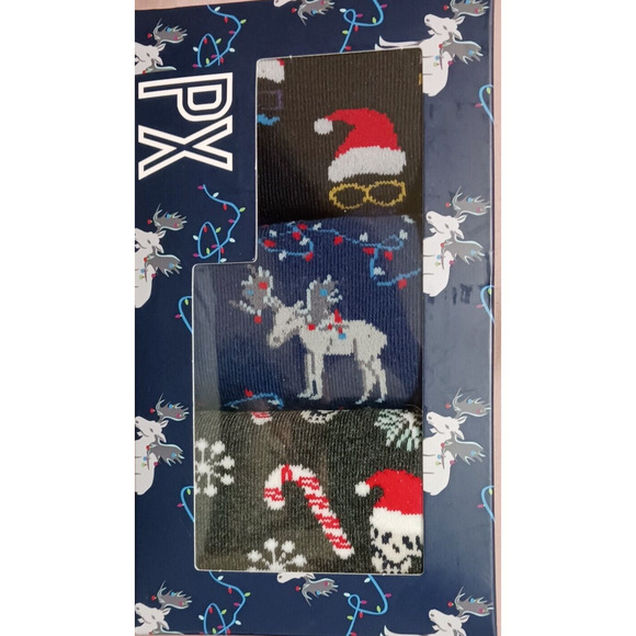 PX Holiday Novelty Crew Socks 3-Pair Gift Box Unisex Shoe Sz 7–12 – New - Picture 6 of 12